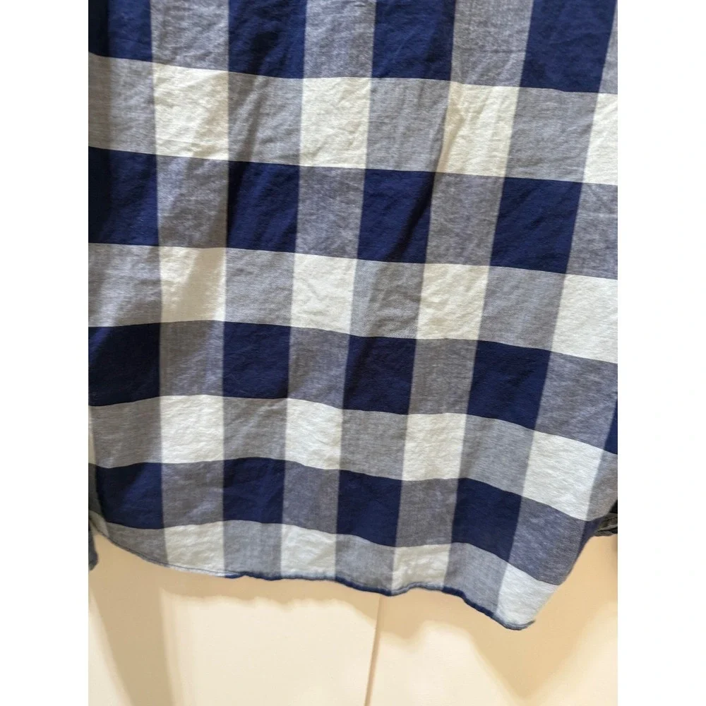 J.Crew Mens Buffalo Plaid Check Button down Summer Shirt sz Large Slim Cotton
